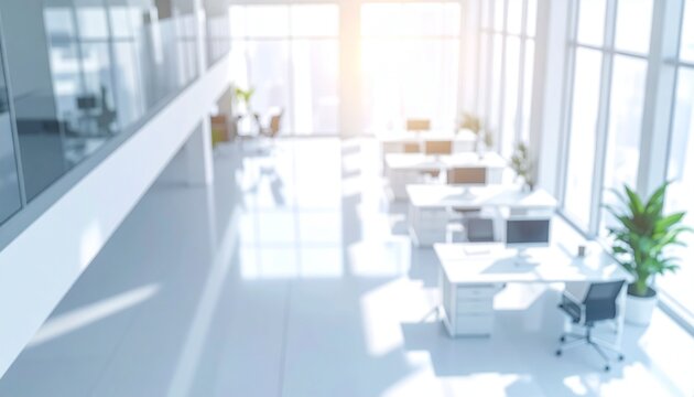 上から見た構図のオフィスのイメージ画像
白色基調のぼやけたイメージ画像