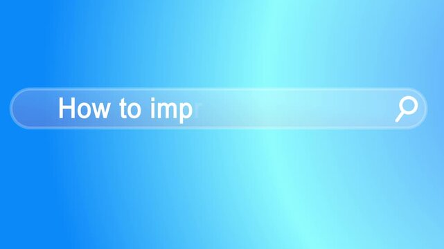 Search Bar Animation "How to Improve Memory". Education and learning concept
