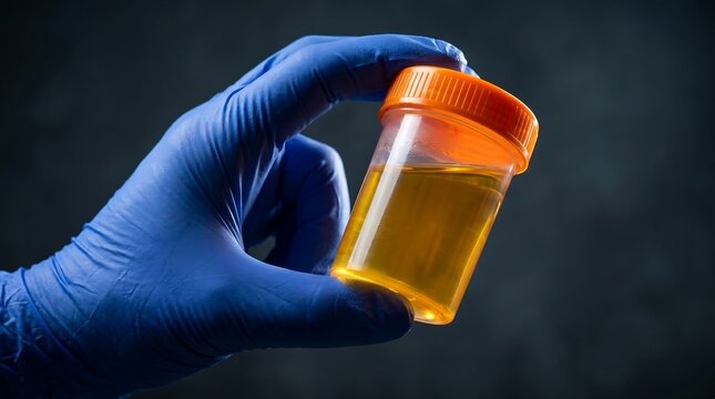 Doctor Holding Urine Sample Container for Medical Laboratory Test