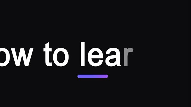 Search Query "How to Learn Faster" Typing Animation.  AI Prompt Concept on Black Background