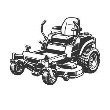 Zero Turn Lawn Mower Lawn Care silhouette illustration 