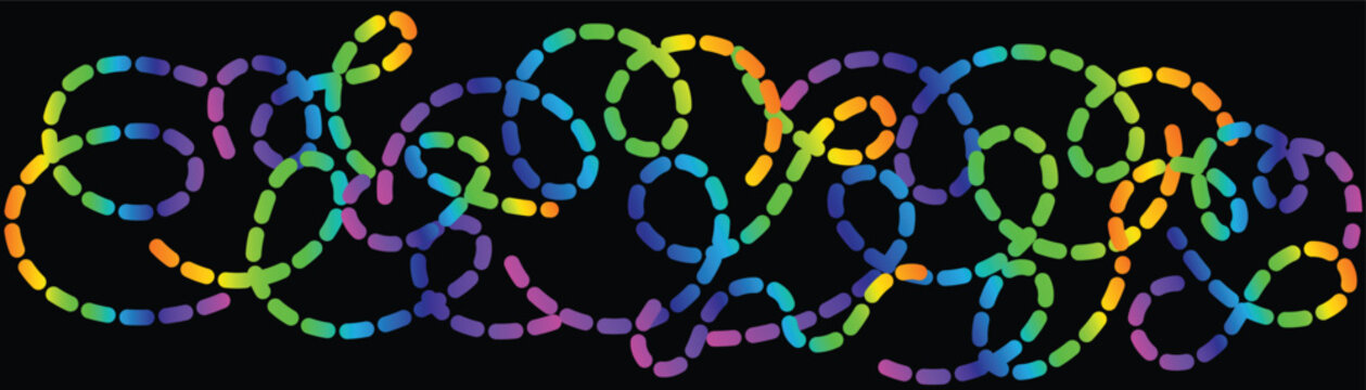 Abstract colorful dashed line pattern