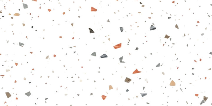 Terrazzo pattern with colorful stone chips and small flecks in a modern minimalist style