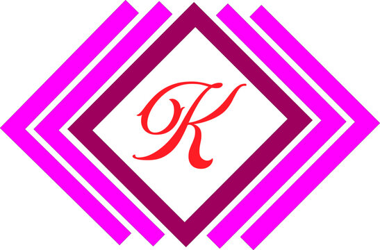 Luxury Letter K Monogram Logo with Geometric Diamond Frame 