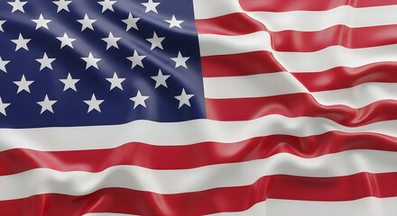 Fototapeta premium American flag waving, United States flag with stars and stripes