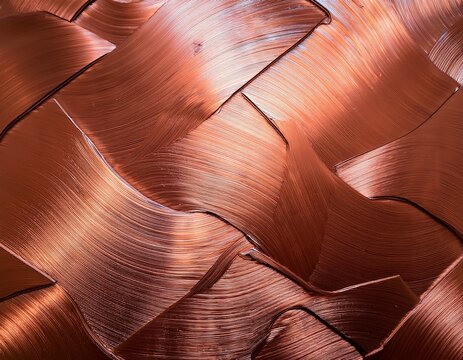 hammered copper plate texture with a lustrous dimpled surface