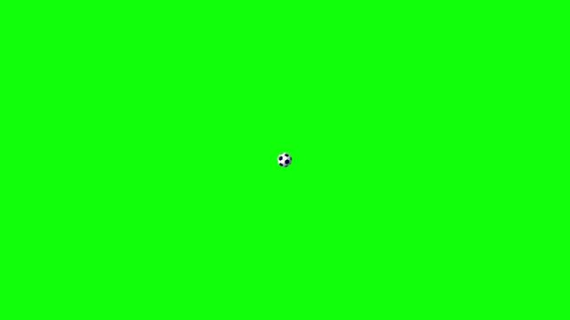 Seamless football transition animation. Realistic soccer ball zoom in and out loop