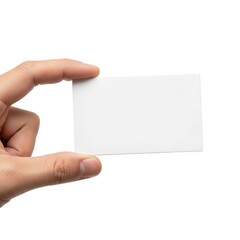 Obraz premium A hand holding a blank white business card