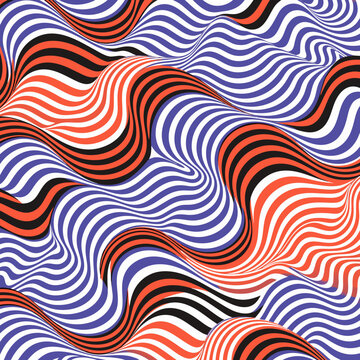 Gradient Wavy Line Abstract Seamless Pattern Background