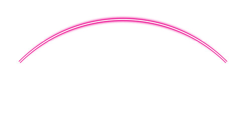Vibrant pink neon arc isolated on transparent background a modern digital art piece for graphic design © Abdul