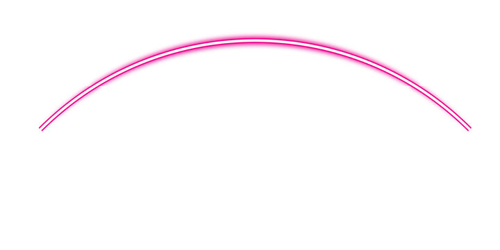 Vibrant pink neon arc isolated on transparent background a modern digital art piece for graphic design
