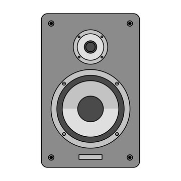 Modern two-way speaker with tweeter and woofer in a minimalist design