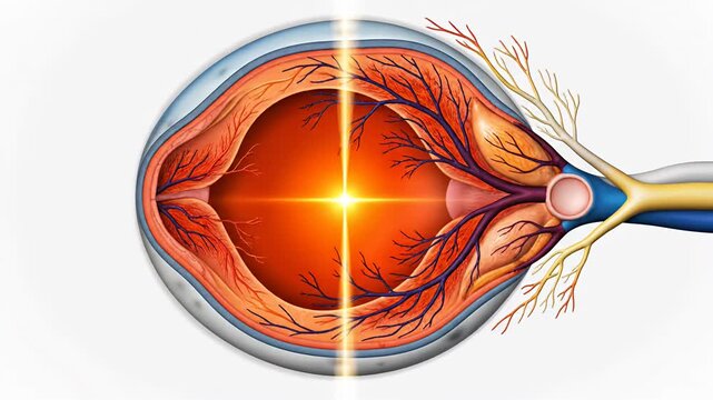 Human eye internal anatomy structure detailed illustration