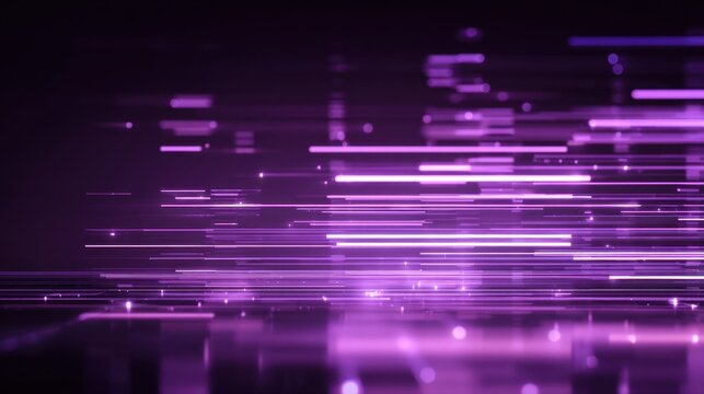 Digital Stream of Light: Abstract composition of glowing purple light trails, representing the flow of data and technology, with a sense of rapid movement and connectivity.
