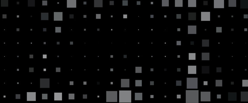 Abstract black and white background with square halftone pattern and central glow.
