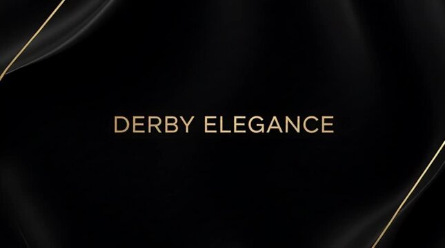 Minimal black-and-gold poster, text &ldquo;Derby Elegance&rdquo;