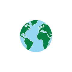 Fototapeta premium Green and blue earth globe model.