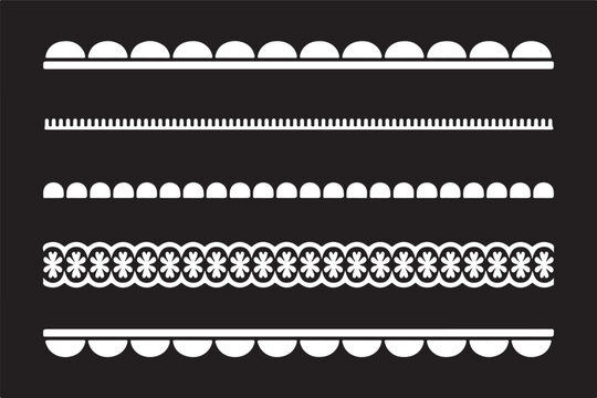 Collection of decorative silver borders and dividers, ornate patterns for scrapbooking, page decoration, and graphic elements.