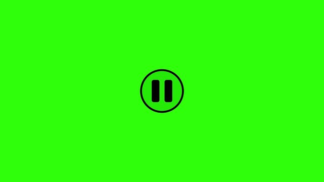 Cursor arrow clicking play and pause button motion graphic with alpha channel. Mouse pointer click media player icon animated on transparent background.4K animation video play icon.