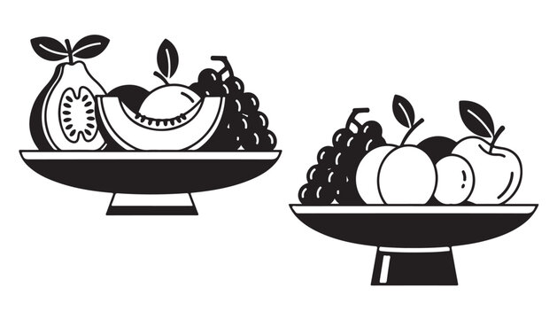 A simple vector illustration of a barbecue grill with chicken and vegetables in a cartoon food icon style