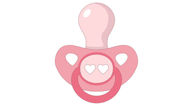 Pink Pacifier with Hearts and Copy Space
