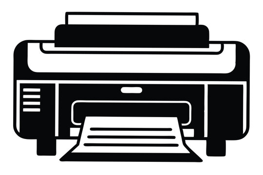 printer silhouette line art vector illustration