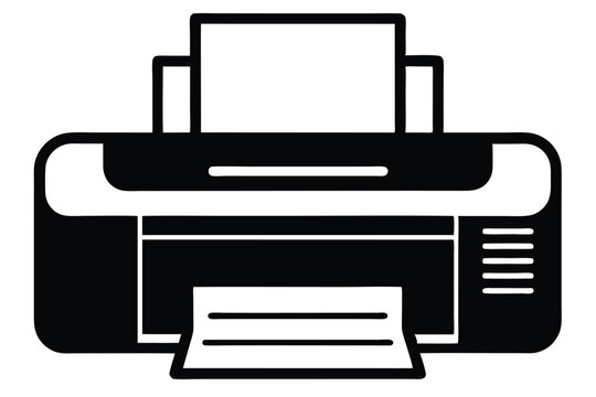 printer silhouette line art vector illustration