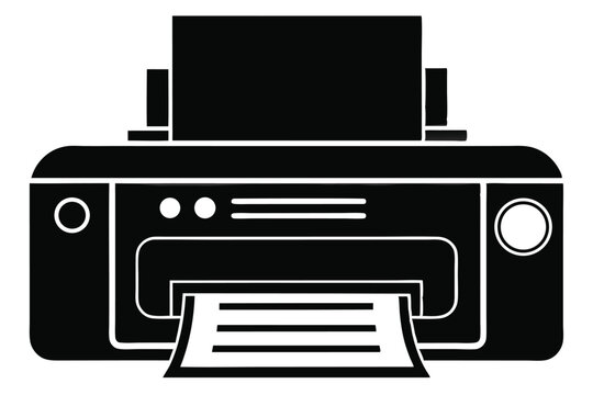 printer silhouette line art vector illustration