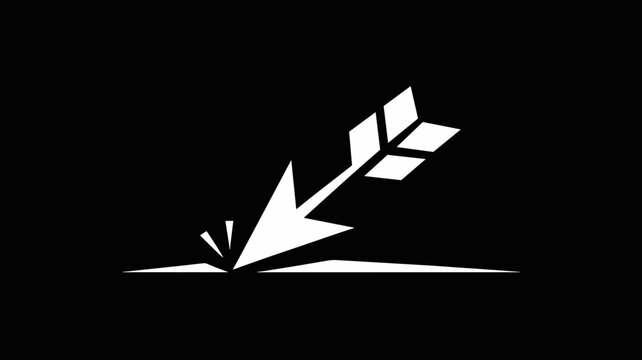 Kinetic arrow bounce and redirection symbol - Perfect for overcoming obstacles, strategic shifts, or mechanical physics.