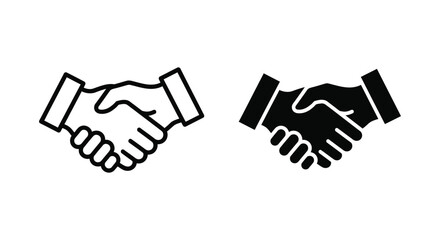 Obraz premium Business partners shaking hands agreement icon illustration
