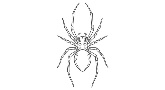 Spider line art illustration hand drawn sketch of an arachnid vintage engraving style spider drawing