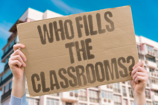 "Who Fills The Classrooms?" Fewer children mean documented chronic school under-occupancy by decade end. FEWER. CHRONIC. UNDER. OCCUPANCY. DECADE.