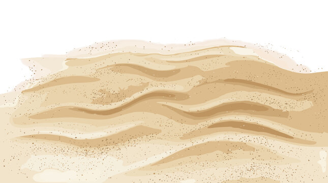 Closeup of sandy beach with textured grains and ripples