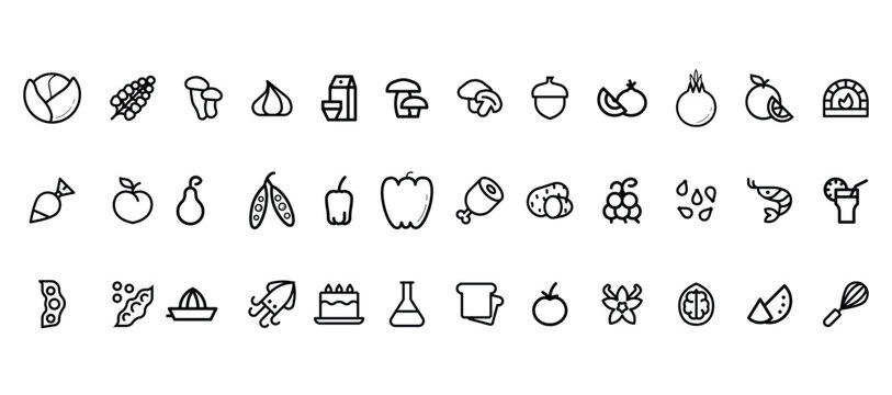 Colecci&oacute;n de iconos vectoriales de alta calidad para alergias alimentarias y bebidas con trazo editable. Ideal para proyectos prof. Colecci&oacute;n de iconos vectoriales de alta calidad con trazo editable. 