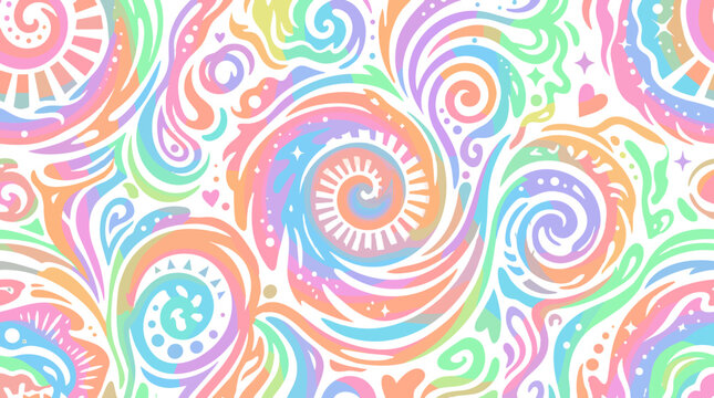 Colorful abstract swirl pattern with vibrant hues