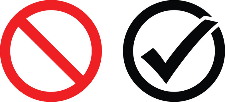 Yes and no check icons Vector