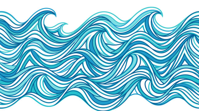 Abstract flowing waves pattern in shades of blue