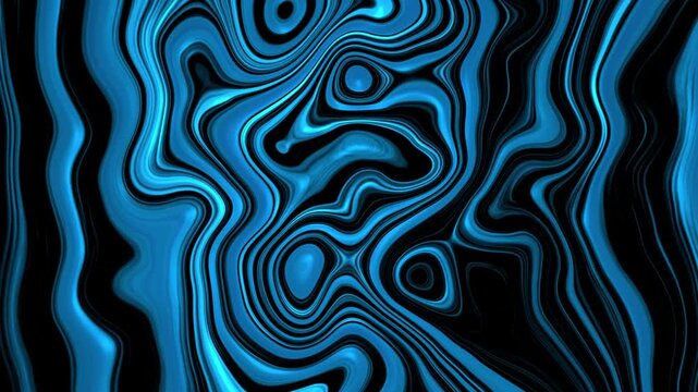 Abstract macro photo of colorful liquid textures with blue and turquoise swirls. Soft marble-like patterns create a dreamy, fluid motion effect. Abstract macro cool animation. 4k video