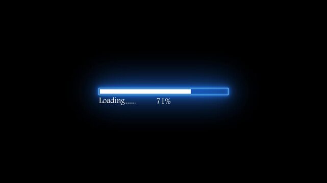Abstract loading icon animation.Loading bar and percentage Futuristic progress loading bar 0-100 percent.4k animation video loader black background.