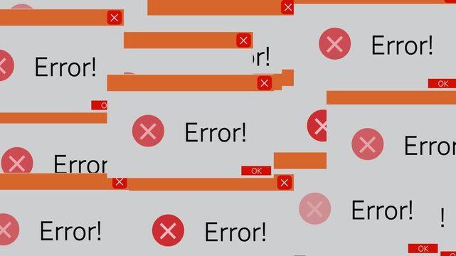 Error message notification on windows screen animation