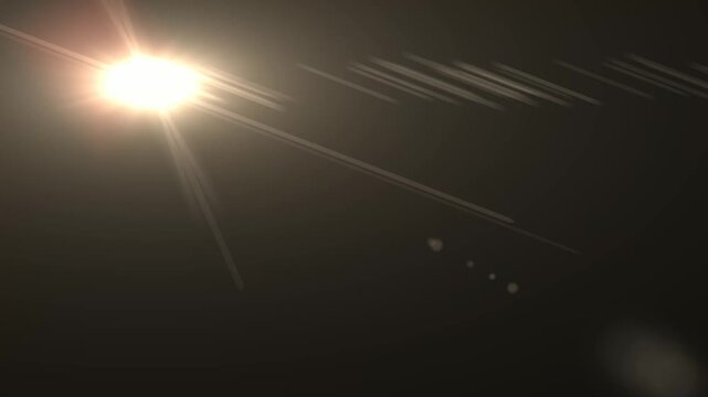 Optical flare with light rays on black background alpha chenel. shine light lens flares flickering animation overlays. white light star burst, abstract glow lens flare background.