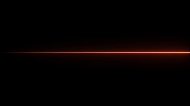 glowing neon Straight neon lazer animation of horizontal line, straight neon lazer line, seamless loop.