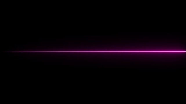 glowing neon Straight neon lazer animation of horizontal line, straight neon lazer line, seamless loop.