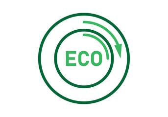 Obraz premium Símbolo circular con la palabra eco y una flecha que indica sostenibilidad y ecología