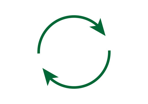 Icono de flechas circulares verdes que representan el proceso de reciclaje y rotaci&oacute;n continua