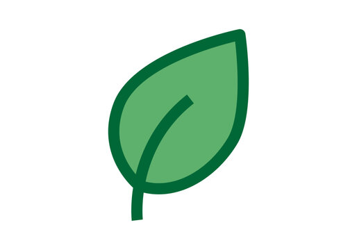 Icono de hoja verde sencilla que representa la naturaleza y la ecolog&iacute;a