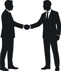 Fototapeta premium Business Handshake Silhouette of Two Partners Shaking Hands for Corporate Deal Partnership and Professional Agreement Concept