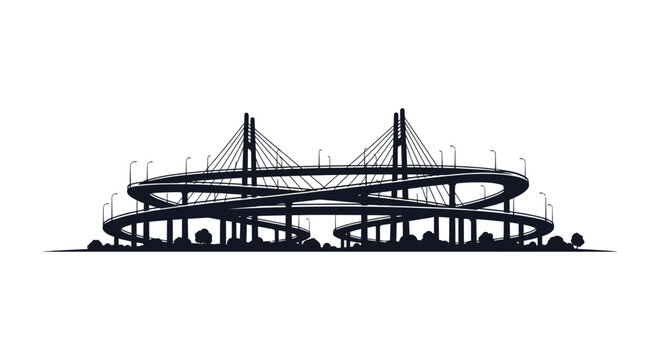 complex highway interchange silhouette high quality professional detailed modern elegant stylish clean crisp vibrant colorful digital creative innovative