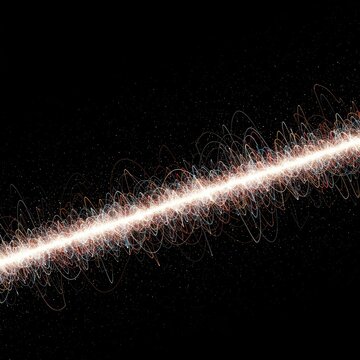 Dynamic abstract representation of the quantum field background showing energy fluctuations, fundamental reality, and theoretical physics structure, technology, digital, physics