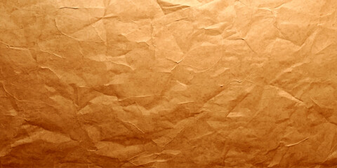 Obraz premium Vintage aged brown parchment with a crumpled grunge texture and wrinkled surface patterns on an antique paper background for a rough blank sheet design